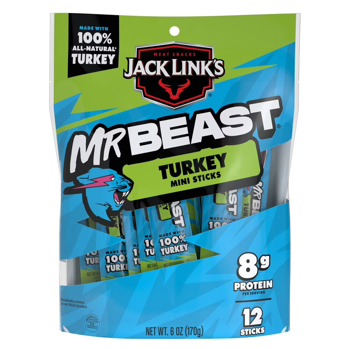 MrBeast Jack Link’s Jerky Sticks (Pack de 12)