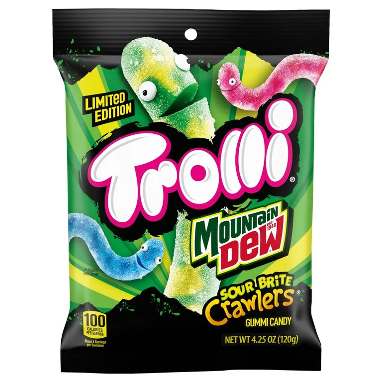 Trolli x Mountain Dew Sour Brite Crawlers Gummy Worms