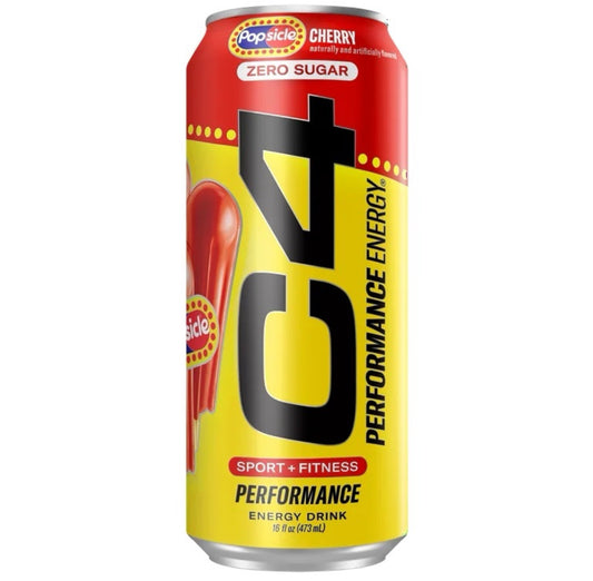 C4 Cherry Popsicle Energy Drink (Zero Sugar)
