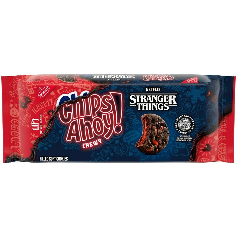 CHIPS AHOY! Stranger Things Chewy Choclatey Strawberry Filled Soft Cookies