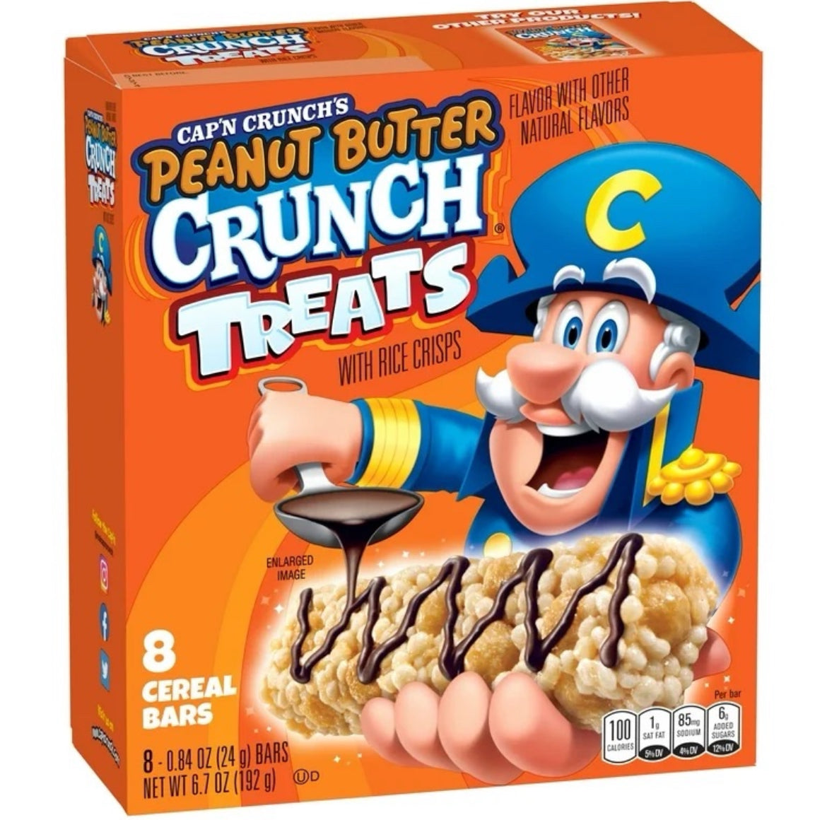 Captain Crunch Peanut Butter Cereal Bars (Caja de 8)